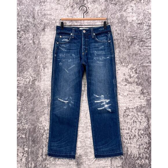 AMO Jeans 26 Womens Lover Boy Distressed Raw Hem Denim - Picture 1 of 9